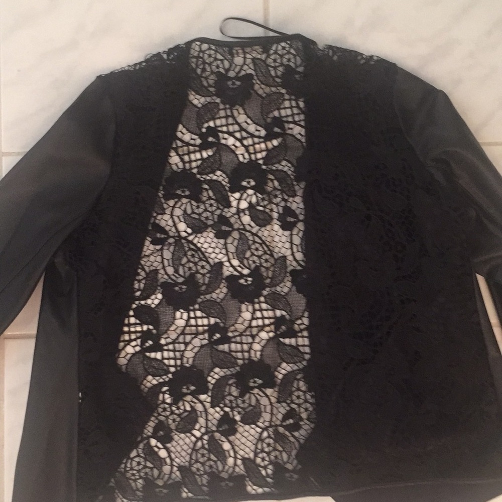 Zara leather and lace blazer
